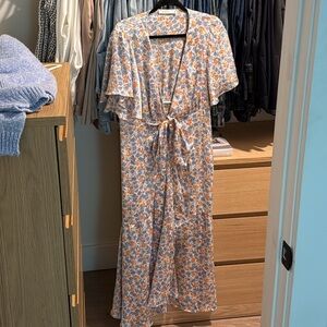 Floral Maxi Dress with Tie Waist